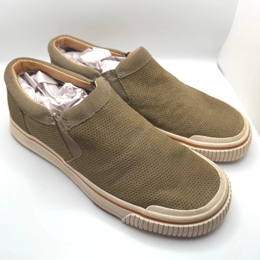 Tommy Bahama Speakeasy Dark Khaki Perforated Slip On Loafer Casual Shoes‎ Size 7